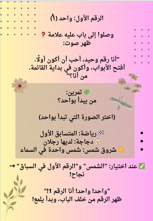 تعلم الاطفال الارقام