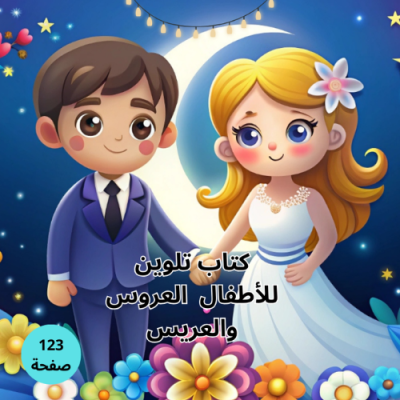 كتاب تلوين للأطفال . العروس والعريس