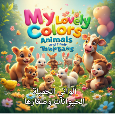 كتاب تلوين جميل وممتع عن الحيوانات وصغارها